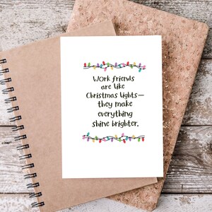 Printable Christmas Cards for Coworker, Work Friend Gift, Secret Santa ...