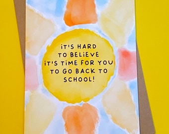 College Student Back to School Card, Linen Cardstock