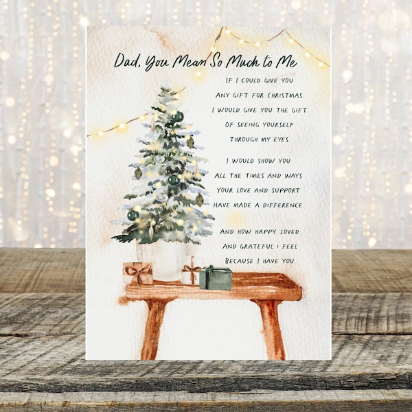 Christmas Card for Dad, Holiday Gift for Dad, To Dad From Daughter, Xmas gifts for Dad, From Son, Merry Christmas Dad, Father Gift Christmas