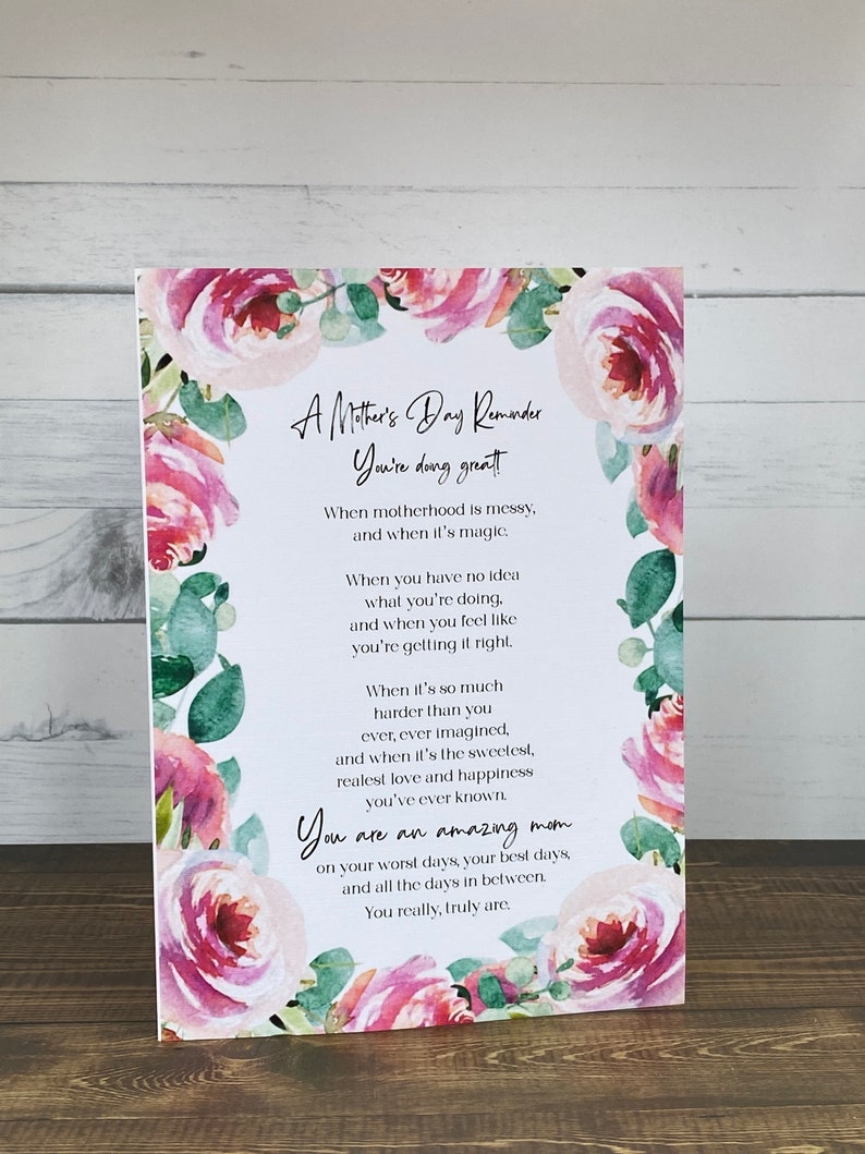  Mother's Day Card, New Mom Support, Floral or Lettering - Etsy 