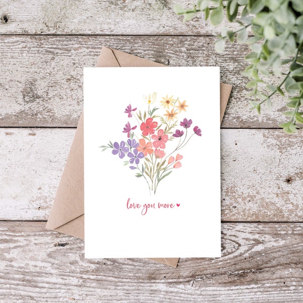 Love You More Mothers Day Card, Happy Mothers Day, For Mom, For Grandma, For Daughter, For Wife, Granddaughter Love You More, Greeting Cards
