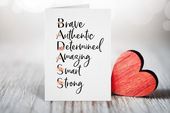 Bad Ass Kind Heart, Friendship & Encouragement Greeting Card Bad Ass Kind Heart, Friendship & Encouragement Greeting Card