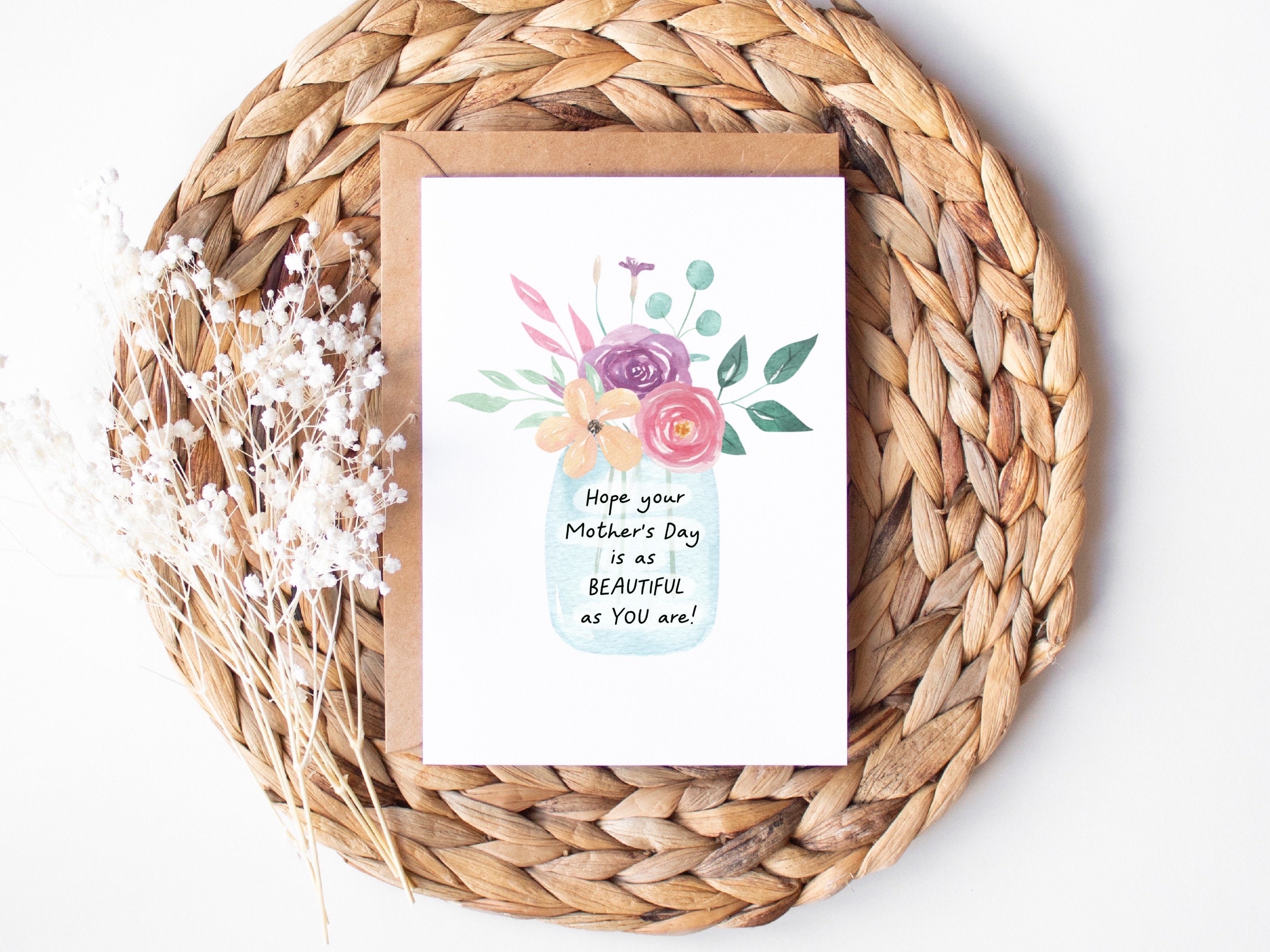 FANCY LAND Muttertagskarten Set - 12 Stück Mit Umschlägen, Goldfolie, Boho-Blumenmuster