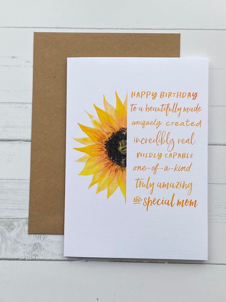 Sunflower Birthday Card for Daughter From Mom and Dad Etsy