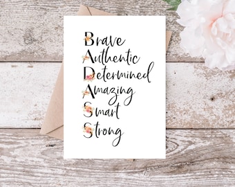 Badass Women Card | Encouragement Card
