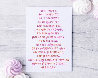50th Birthday Card for Her