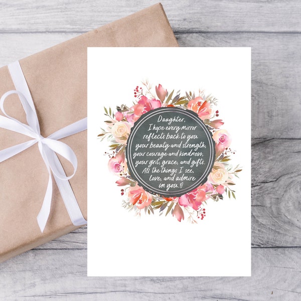 To My Beautiful Daughter Card, Keepsake Card, Birthday Card for Daughter, Encouraging Words, Heartfelt Card, From Mom to Daughter, Personali