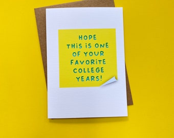 College Back to School Greeting Card for Sophomore Junior Senior Year COLL18