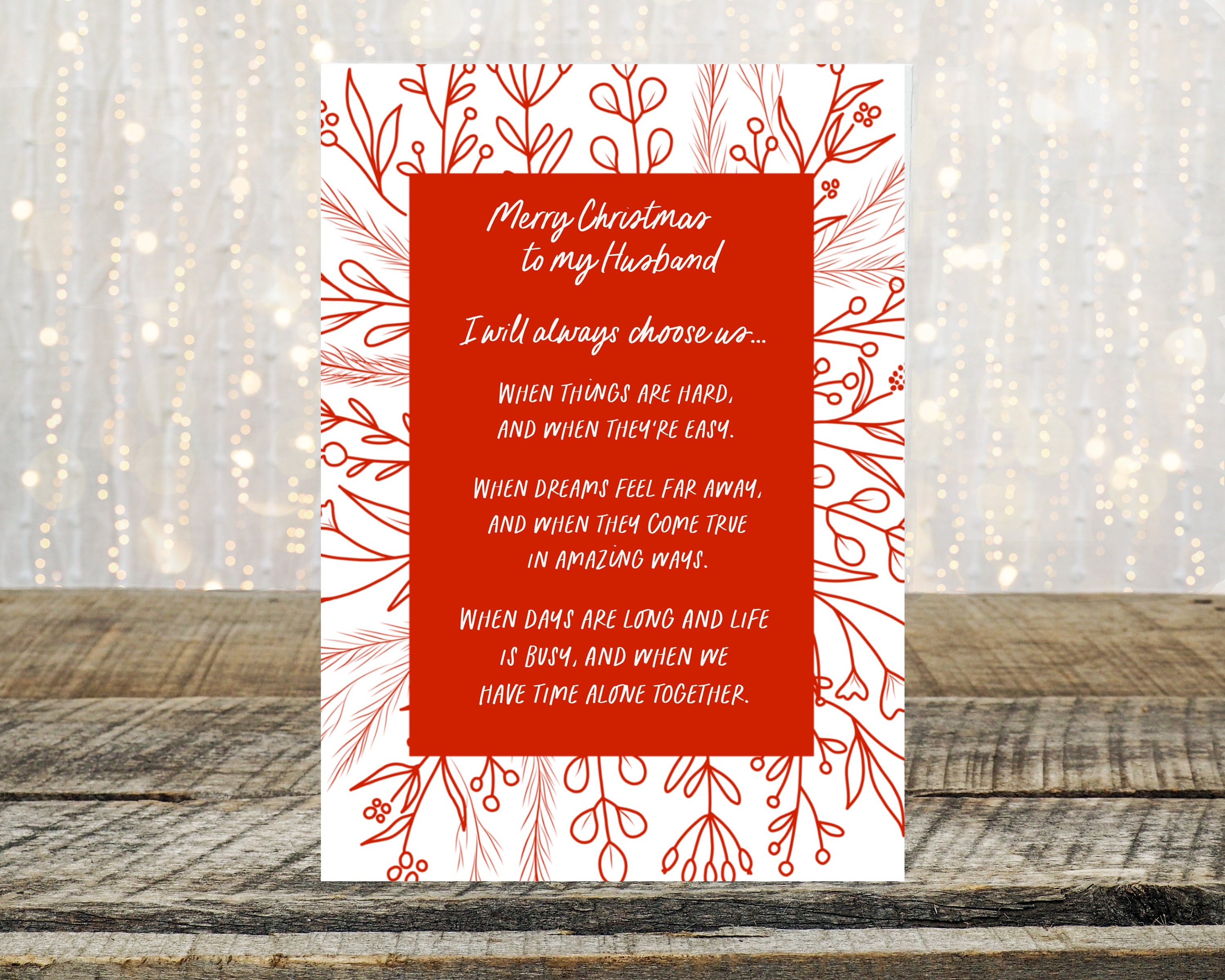 Romantic Christmas Card Husband Xmas Gift for Husband From - Etsy