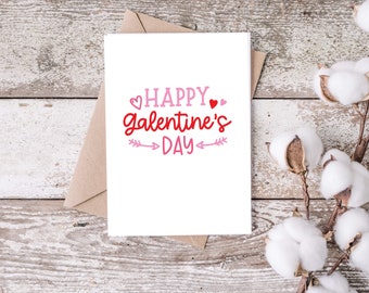 Happy Galentines Day Card Set, Friendship Valentine Card, Galentines Day Gift, Galentines Party, Bestie Valentine, Card Bundle, Simple Wish