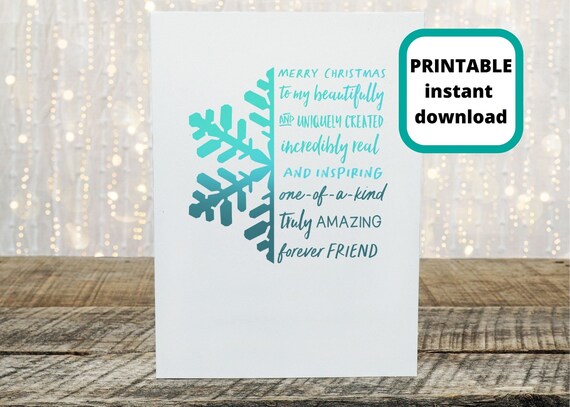 Christmas Card Printable Download for Best Friend Christmas - Etsy