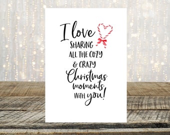 Romantic Christmas Card for Him, Love Christmas Card For Her, Husband Christmas Card, Wife Christmas Card, Boyfriend, Girlfriend, Spouse