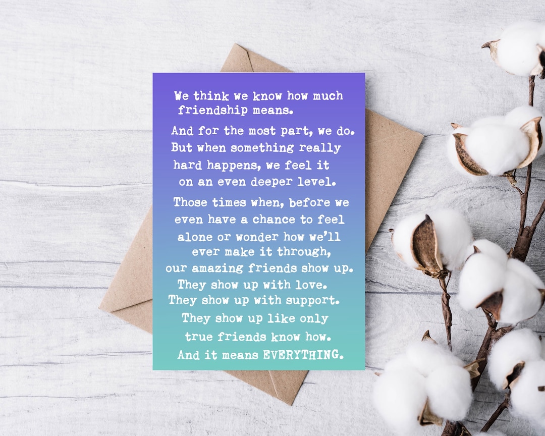 Friendship Thank You Card for Close Friend - Etsy