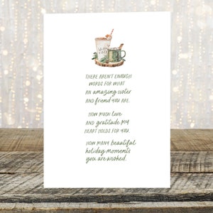 Christmas Card Sister, Sister Christmas Card from Sister, Special Sister Card,  Sister Xmas Card, Sister Best Friends, Xmas Gift