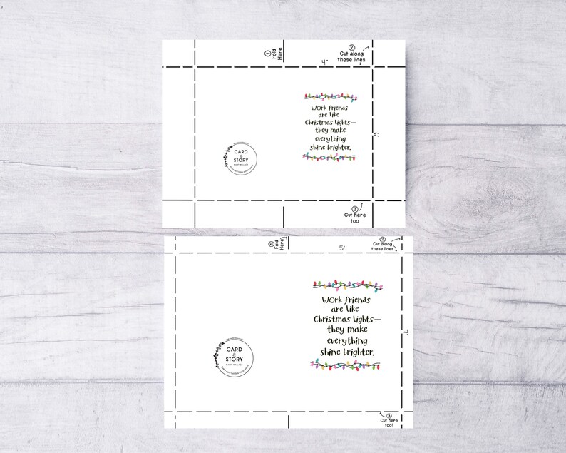 Printable Christmas Cards for Coworker Work Friend Gift - Etsy