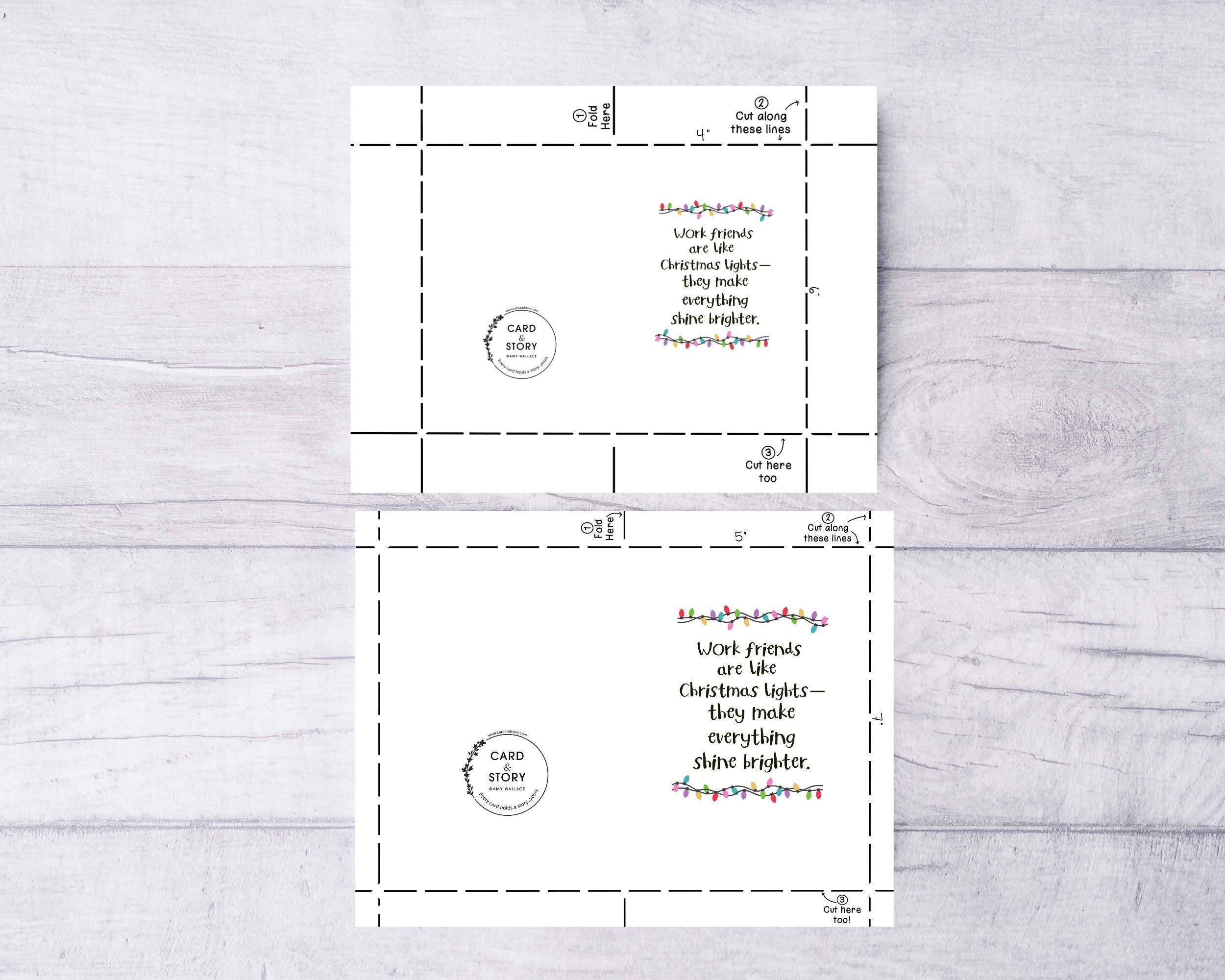Printable Christmas Cards for Coworker Work Friend Gift - Etsy