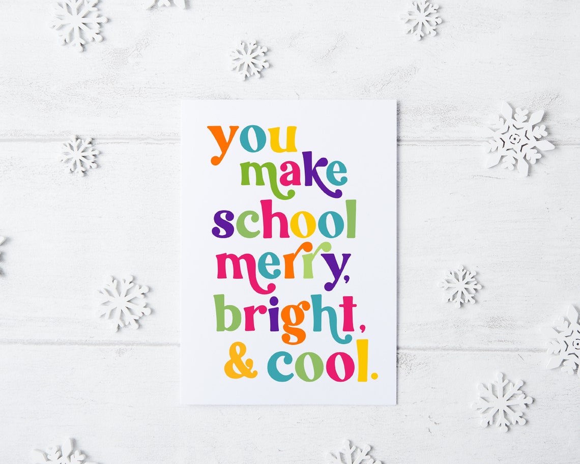 Printable Christmas Card for Teacher Instant Download - Etsy
