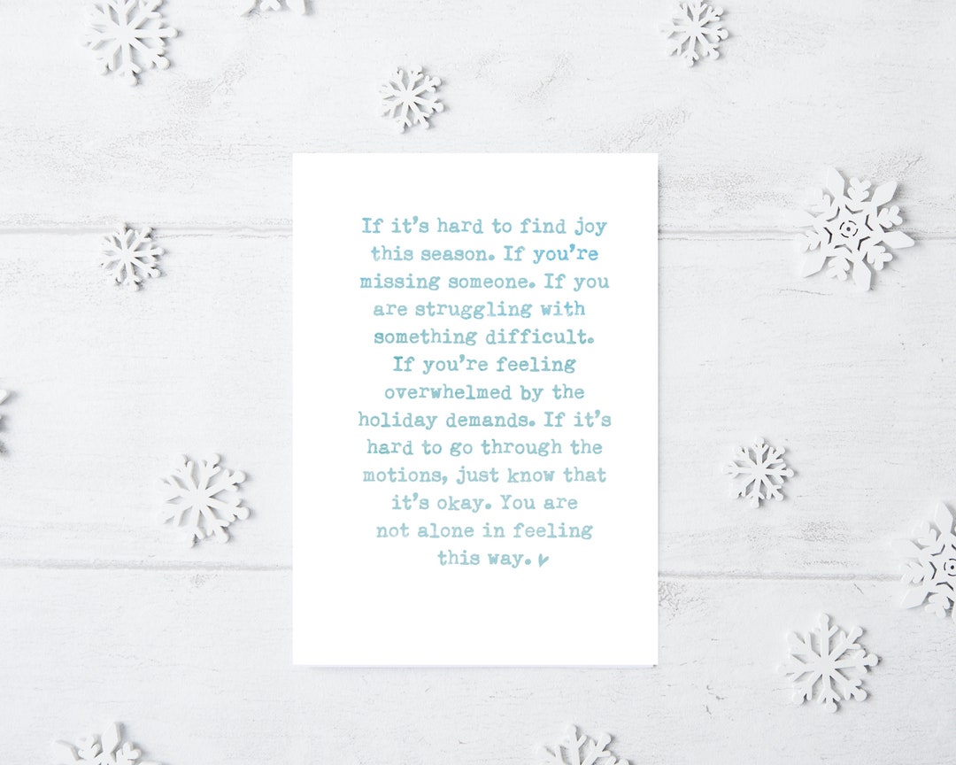 Sad Christmas Card, Holiday Grief, Empathy Card, Difficult Times, Hard Year, First Christmas