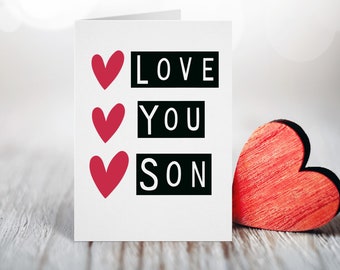 Love You Son Valentine's Day Card: Bold & Bright