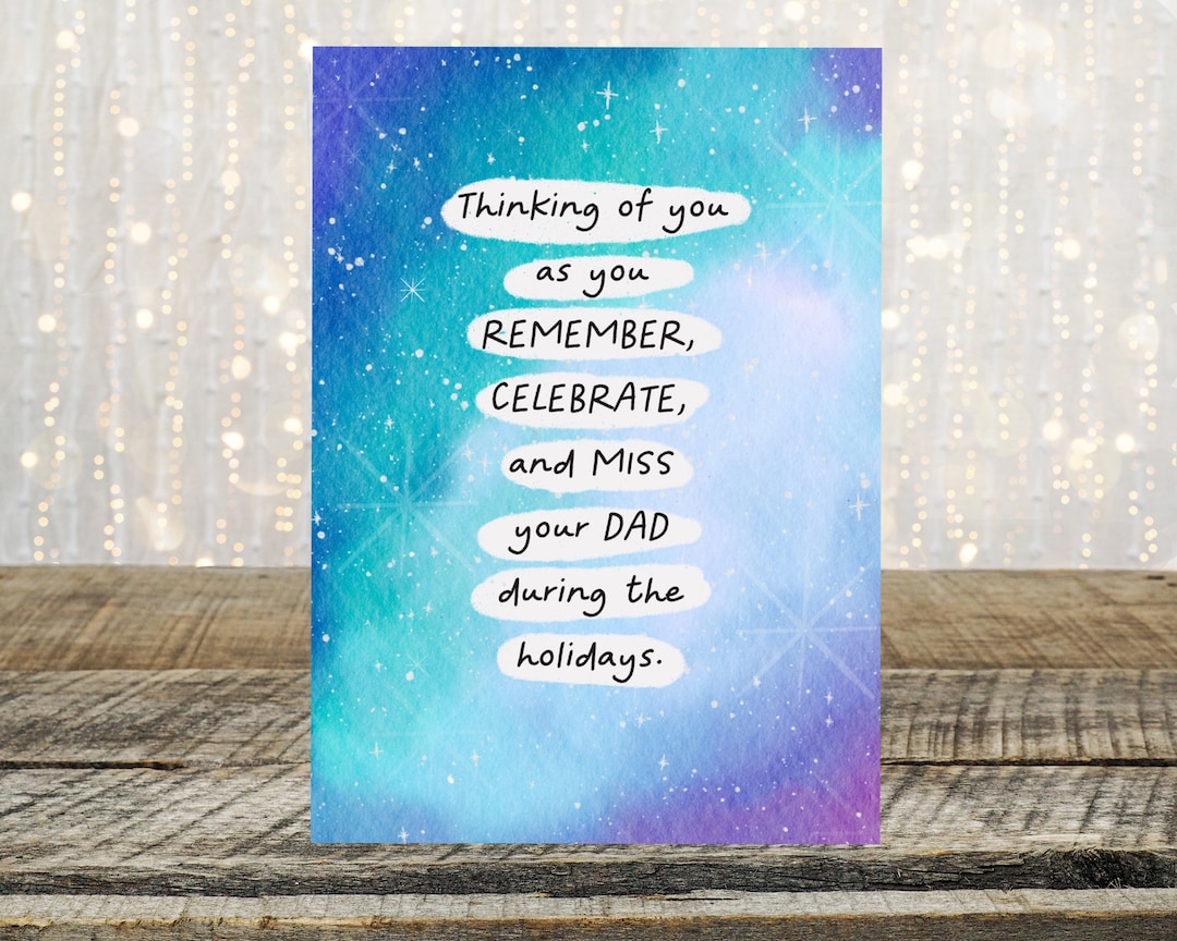 First Christmas Without Dad, Loss of Father Sympathy Card, Dad in Heaven Holidays Day Sympathy