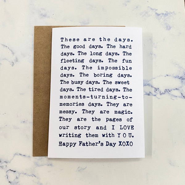 Father's Day Card: These Are The Days Message
