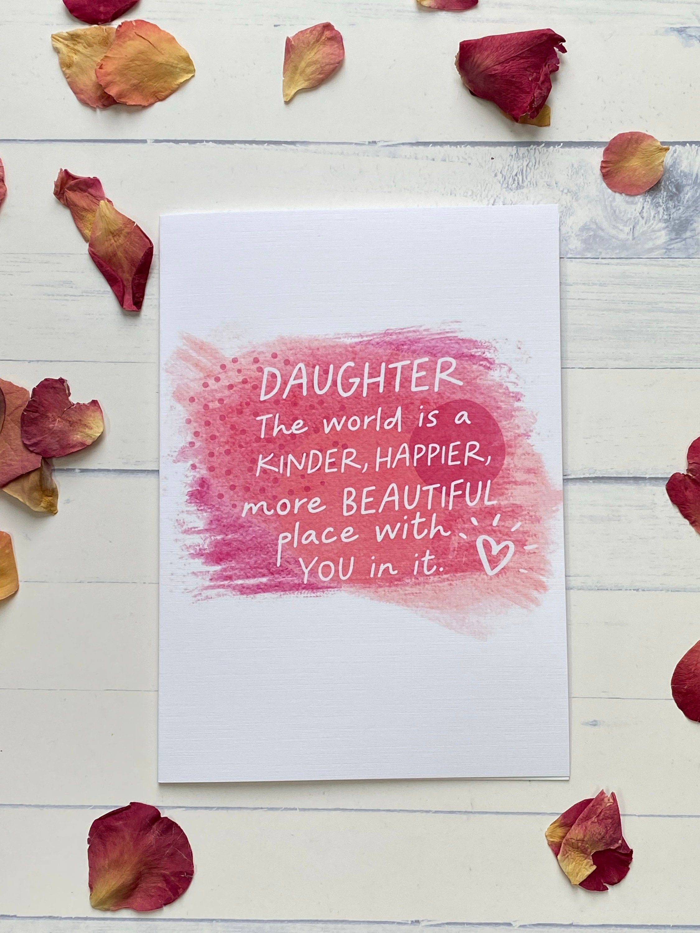 Birthday Card For Daughter - Heartfelt Pink Design From Parents - Made In UK