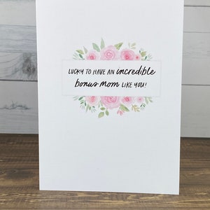 Stepmom Birthday Card, Happy Birthday Bonus Mom Gift, Birthday Card for ...