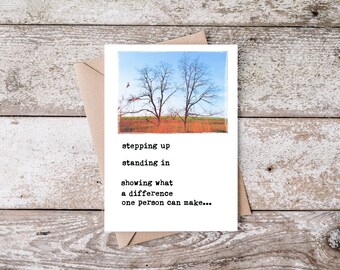 Thank You Card for Men: Makes a Difference - Gratitude Gift for Him, Bonus Dad