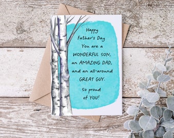 Son Father's Day Card: Gift for Son from Mom or Dad