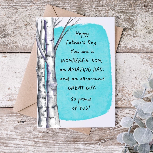 Son Father's Day Card, Fathers Day Card for Son, Happy Fathers Day Son Card, Father's Day Cards from Mom, From Dad, From Parents,