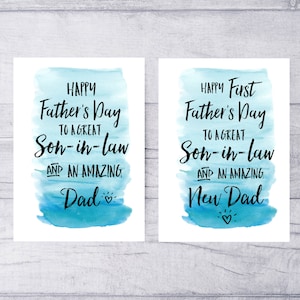 Son In Law Fathers Day Card, First Fathers Day Card  Son In Law, 1st Fathers Day Son In Law, Father&#39;s Day Cards from Mother in Law