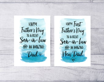 Son In Law Fathers Day Card, First Fathers Day Card  Son In Law, 1st Fathers Day Son In Law, Father's Day Cards from Mother in Law