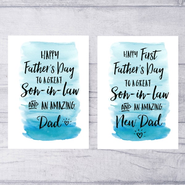 Son In Law Fathers Day Card, First Fathers Day Card  Son In Law, 1st Fathers Day Son In Law, Father's Day Cards from Mother in Law