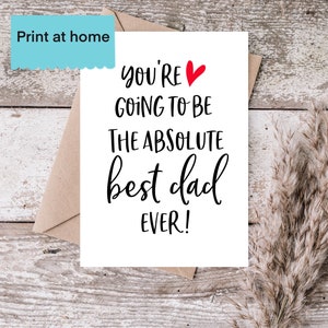 Printable Dad to Be Fathers Day Card, Soon to Be Dad, PDF, Print at Home, Pregnancy Announcement for Husband, Father to Be Card, From Mom