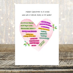 Sister Christmas Card from Sister, Christmas Sister Card, Special Sister Card,  Sister Xmas Card, Sister Best Friends, Xmas Gift