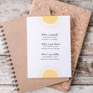 College Believe in Yourself Encouragement Card