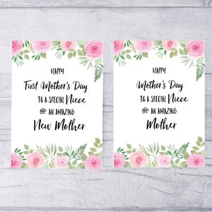 Mothers Day Card Niece, First Mothers Day, Special Niece Gift, Niece Card from Aunt, from Aunt and Uncle, Happy Mother&#39;s Day