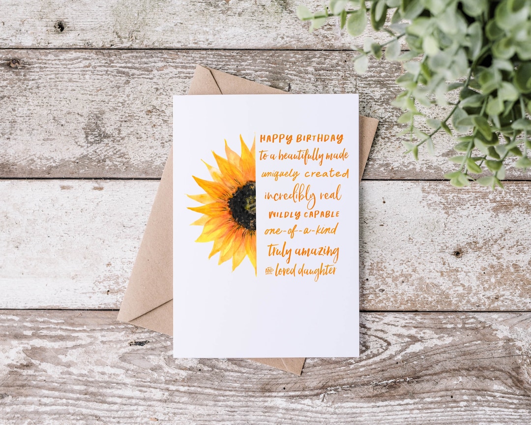 Sunflower Birthday Card for Daughter From Mom and Dad, Daughter Birthday, Happy Birthday