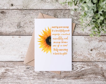 Sunflower Birthday Card For Daughter From Mom and Dad, Daughter Birthday, Happy Birthday Daughter, Amazing Daughter Card from Parents