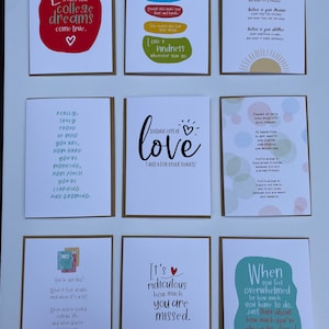 College Card Bundle, 9 Cards for College Students, Leaving for College, Open When Cards, College Care Package, College Cards Set,