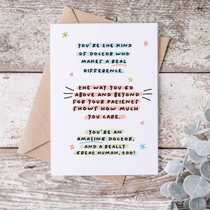 Thank You Card for Doctor, Thank You Gift, Doctor Birthday Card, Doctor Appreciation, OBGYN Doctor, Oncologist Card, Psychiatrist Gift,