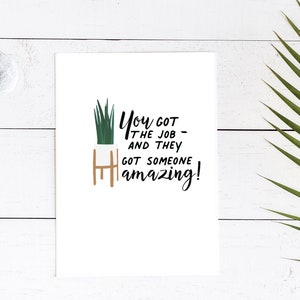 New Job Congrats Card, Congratulations New Job, Got the Job, Friend New Job, Promotion, New Job Gift
