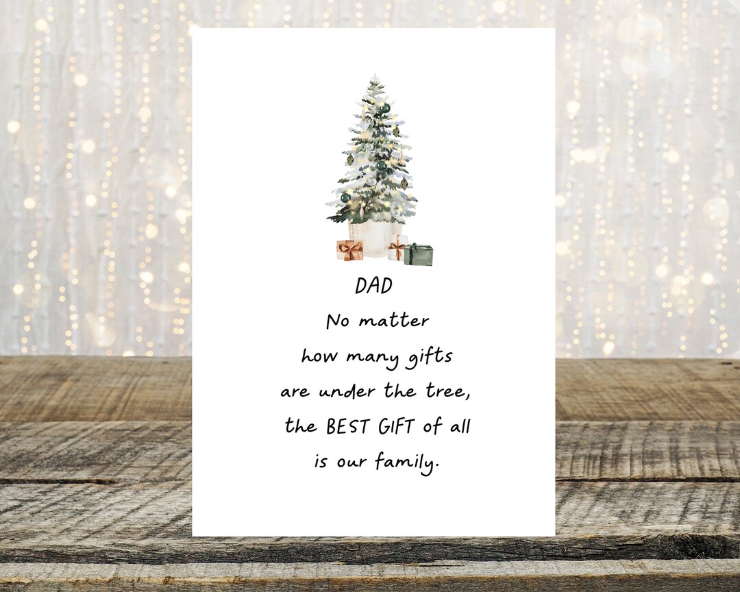 Dad Christmas Card for Dad, Xmas Card Dad, to Dad From Son, Father Xmas ...