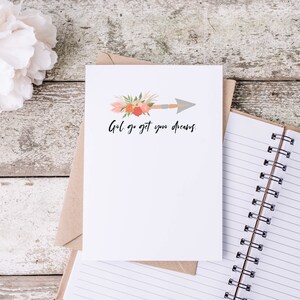 Follow Your Dreams Card, Encouragement Card for Women, Leaving for College, New Job Congratulations For Her, Moving Card for Women,  Go Girl