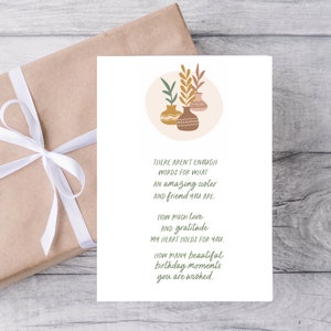Birthday Card for Sister, Sister Birthday Gift, Gifts for Sister, From Sister, Sister Best Friend, Love my Sister, Special Sister cards,