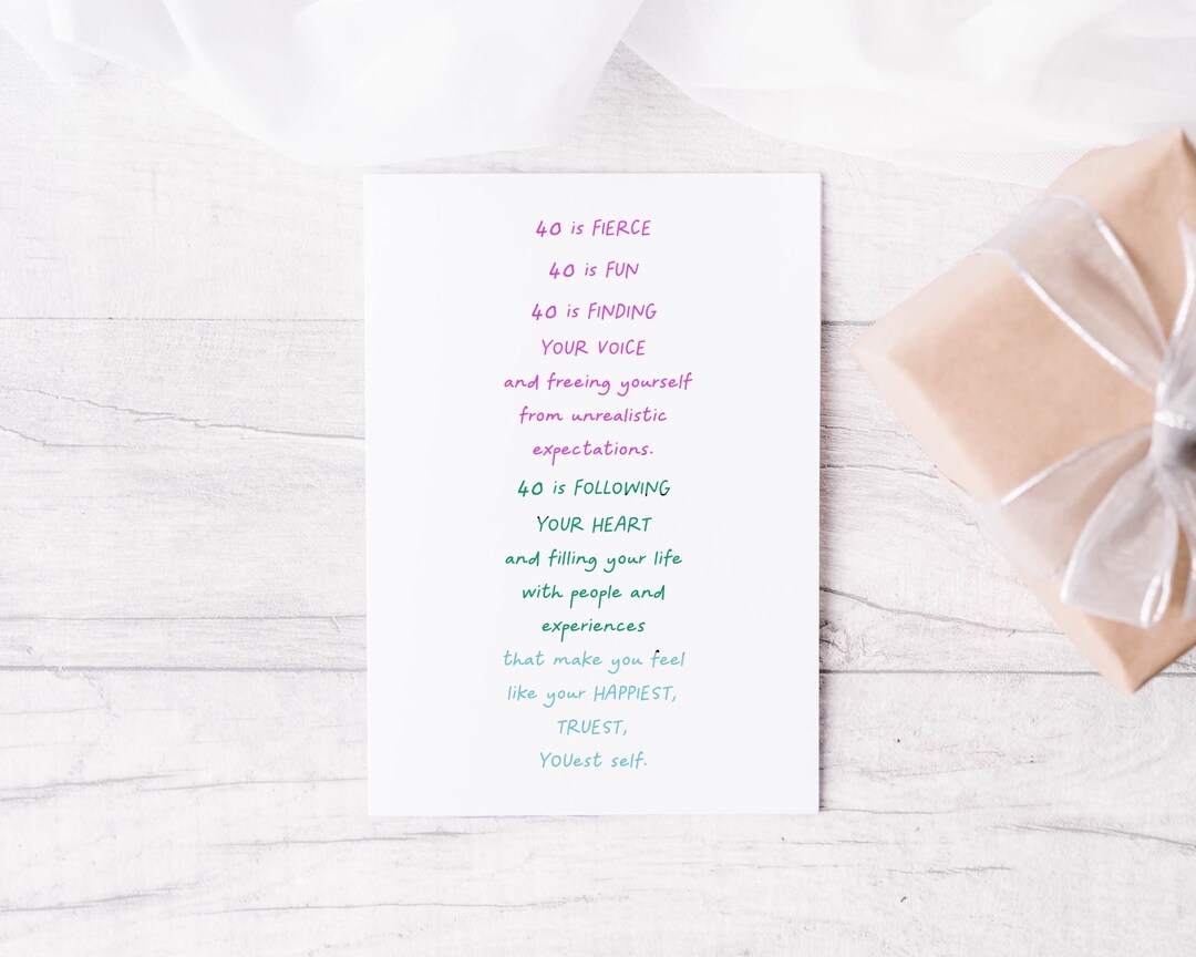 40th Birthday Card for Women, for Best Friend, Forty Birthday, Sister ...