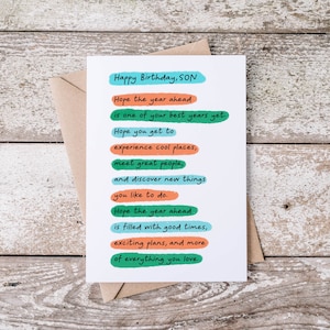 Son Birthday Card, Age Birthday Card for Son from Mom, Birthday Wishes for My Son, Love You Son 21st Birthday, Son 16th Birthday, 18th