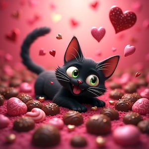 Atticus Loves Chocolate - Kit complet de peinture au diamant avec foret rond
