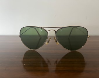 Vintage RAY-BAN B&L Aviator Sunglasses, Made in USA, Men's Classic Glasses, 70s 80s Ray Ban