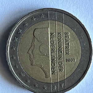 2 Euro Coin HOLLAND 2000 Beatrix Koningin Der Nederlanden / Collectible European Coins / Netherlands Euro Coins